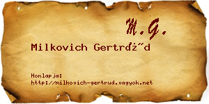 Milkovich Gertrúd névjegykártya